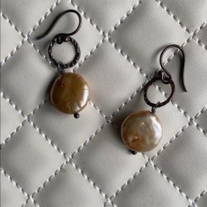 COIN PEARL SHEPHERDS HOOK EARRINGS